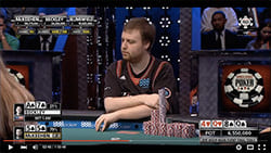Extrait du Main Event des World Series Of Poker 2015, didusé sur YouTube