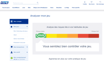 Playscan analyse des risques du jeu par la FDJ.