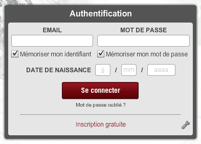 Authentification (connexion).