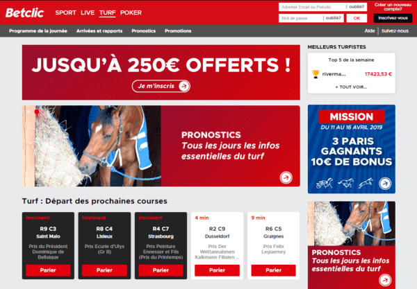 Avis sur BetClic turf.