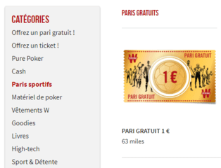 Boutique VIP et les paris sportifs de Winamax.
