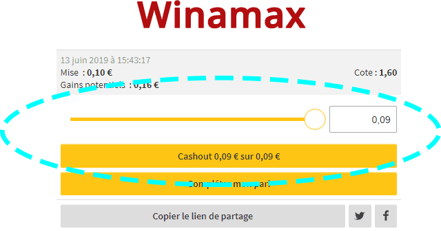 Cashout de Winamax.