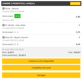 Cashout Winamax.