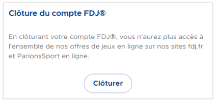 Clôture du compte FDJ en ligne.