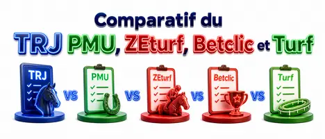 Comparatif du TRJ PMU, ZEturf, Betclic et Turf