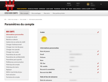 Compte Winamax.