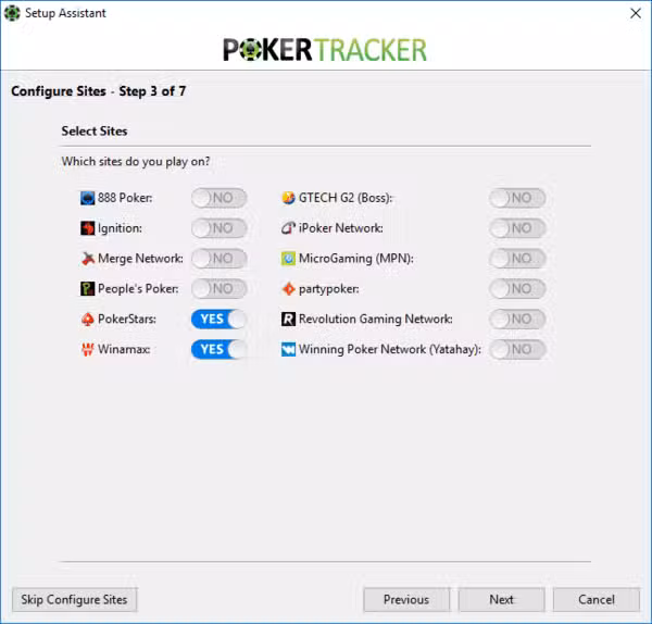 Configurer Poker Tracker 4 (choix des historiques de mains à importer).