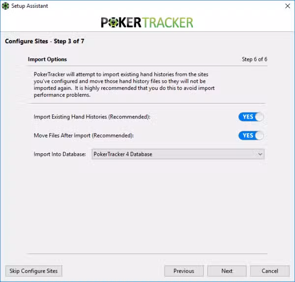 Configurer Poker Tracker 4 (importattion et déplacement).