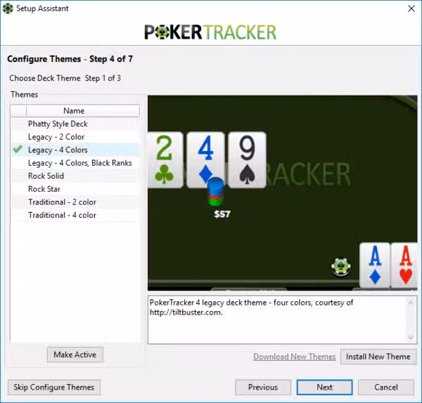 Configurer Poker Tracker 4 (choix du thème du replayer).