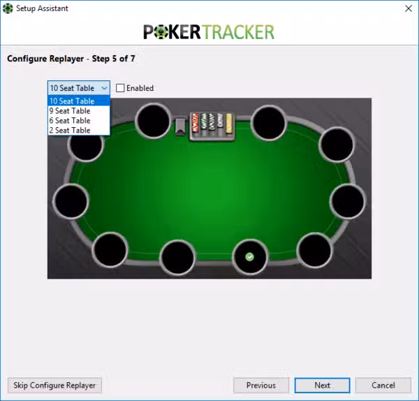 Configurer Poker Tracker 4 (place favorite dans le replayer).