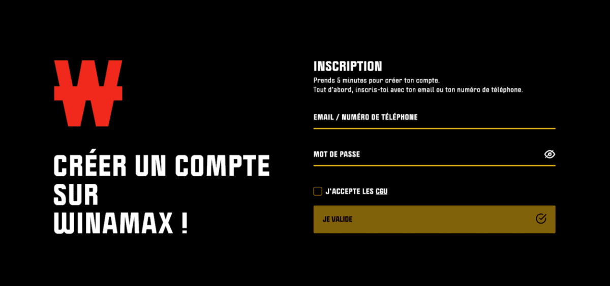 Créer un compte sur Winamax.