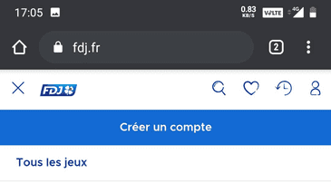 Créer un compte FDJ sur appareil mobile.