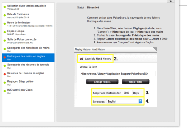 Outil de diagnostiques automatique de Poker Copilot.