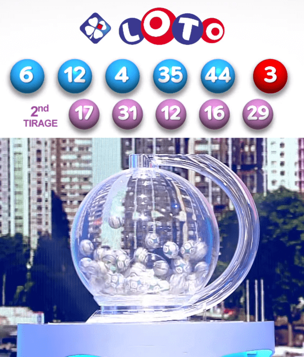 Exemple de résultat du Loto.