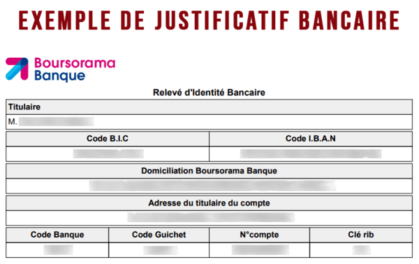 Expemple d'un justificatif bancaire.