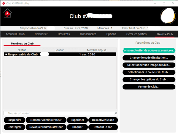 Gerer vore club Home Games dans le logiciel PokerStars.