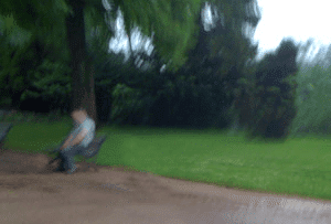 Un homme dans un parc