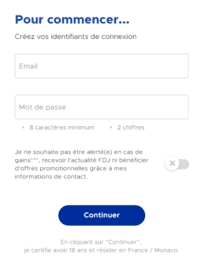 Inscription FDJ en ligne.