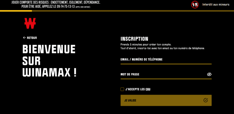 inscription à Winamax