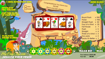Jurassic Video Poker (capture d'écran).