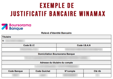 Justificatif bancaire Winamax.