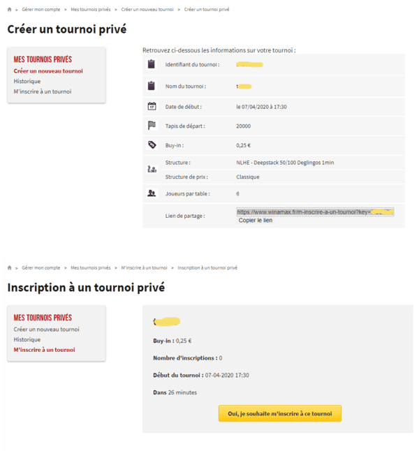 Lien automatique permettant de jouer avec des personnes proches.