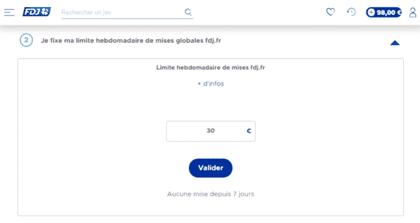 Limites de mises globales FDJ.