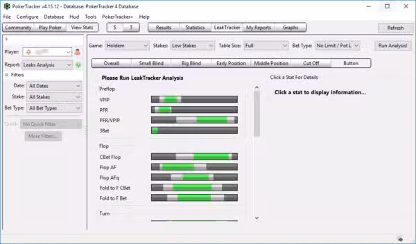 Logiciel Poker Tracker 4 (outil LeakTracker)