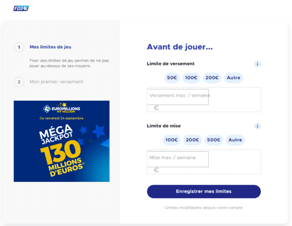 Mes limites de jeu FDJ.