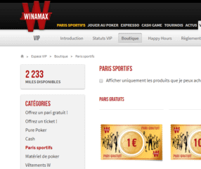 les Miles pour les paris sportifs avec Winamax.
