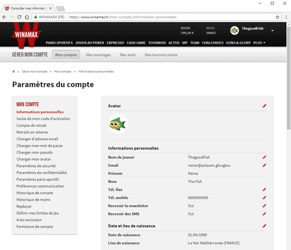 Connectez-vous et vous pourrez accèder à vos données personnelles.