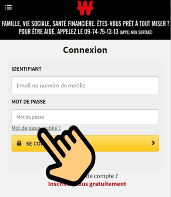 Mot de passe Winamax perdu.