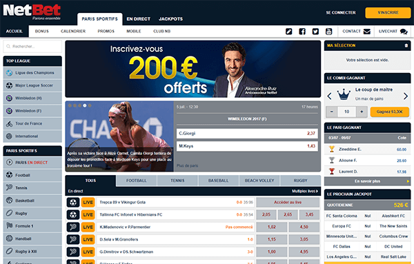 Capture d'écran du site Nebet sport
