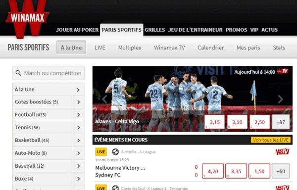 Parier sur les sports avec Winamax.