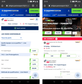 Apperçu de Parions Sport sur mobile