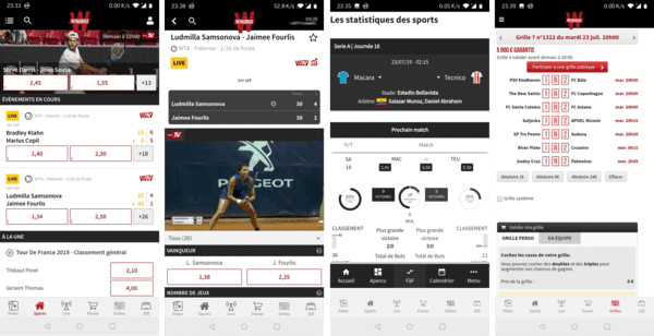 Paris sportif Winamax sur smartphone.
