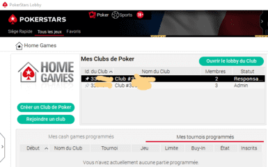 Parties de poker privees sur PokerStars.