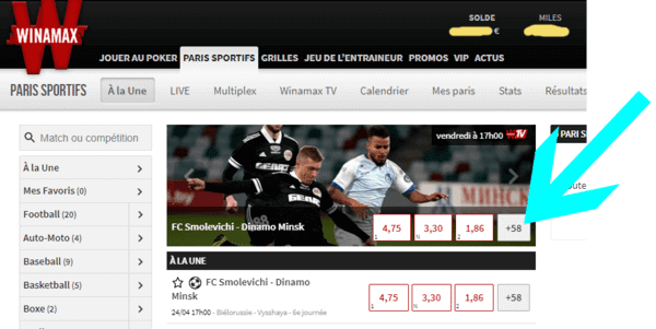 Plus de paris simples avec Winamax.