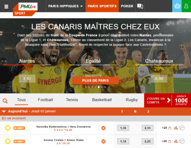 Pmu Sport, capture d'écran du site web.