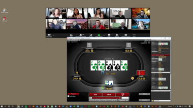 Poker en ligne entre amis pendant le confinement (capture d'écran).