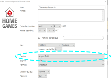 Poker en ligne entre amis en argent fictif.