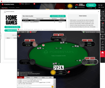 Poker en ligne entre amis sans argent.
