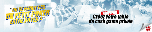 Poker en ligne entre amis sur une table de cash game Winamax.