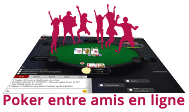Poker entre amis en ligne.