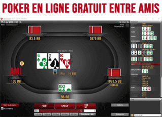 Poker gratuit entre amis avec winamax (partie de cash game).