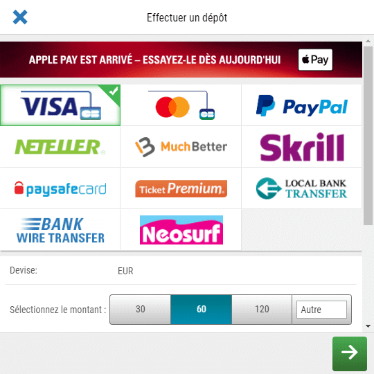 PokerStars et les modes de dépôt d'argent.