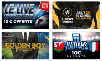 Les promos de Winamx sur les paris sportifs.
