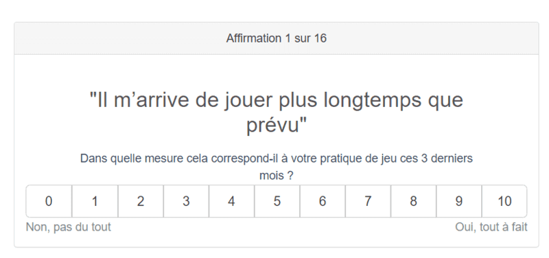 Questionnaire FDJ sur les pratiques du jeu.