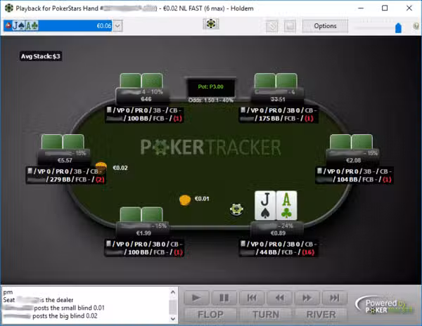 Replayer de Poker Tracker 4.