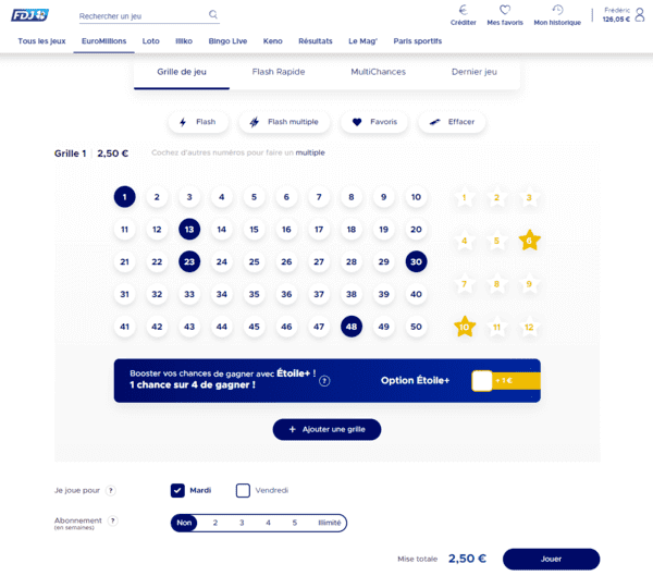 S'inscrire à EuroMillion sur internet.